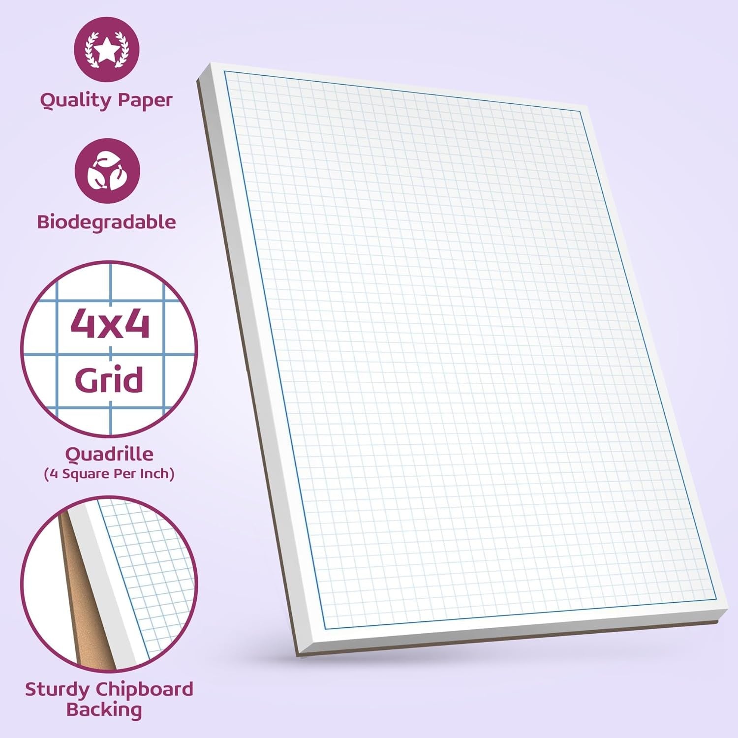 8-1/2 x 14" Quadrille Graph Paper Pad