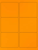 8-1/2" x 11" Orange Fluorescent 6 Labels per Sheet 4 x 3-1/3"