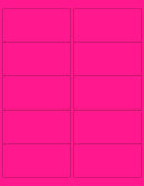 8-1/2" x 11" Pink Fluorescent 10 Labels per Sheet 4 x 2