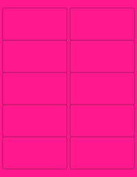 8-1/2" x 11" Pink Fluorescent 10 Labels per Sheet 4 x 2