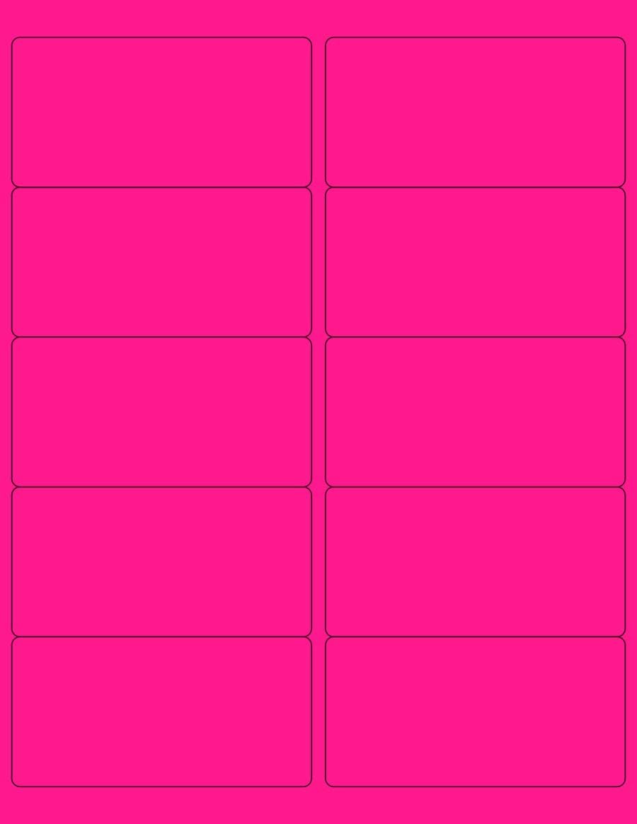 8-1/2" x 11" Pink Fluorescent 10 Labels per Sheet 4 x 2