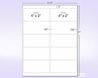 8-1/2" x 11" Pink Fluorescent 10 Labels per Sheet 4 x 2