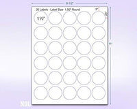 8-1/2" x 11" Pink Fluorescent 30 Labels per Sheet 1.5" Round