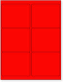 8-1/2" x 11" Red Fluorescent 6 Labels per Sheet 4 x 3-1/3"