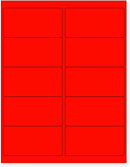 8-1/2" x 11" Red Fluorescent 10 Labels per Sheet 4 x 2