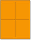 8-1/2" x 11" Orange Fluorescent 4 Labels per Sheet 4 x 5