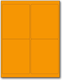 8-1/2" x 11" Orange Fluorescent 4 Labels per Sheet 4 x 5