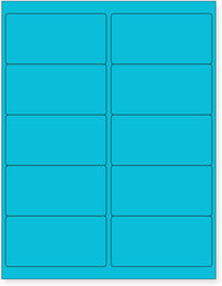 8-1/2" x 11" Blue Fluorescent 10 Labels per Sheet 4 x 2