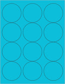 8-1/2" x 11" Blue Fluorescent 12 Labels per Sheet 2.5" Round