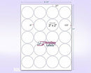 8-1/2" x 11" Blue Fluorescent 20 Labels per Sheet 2'' Round