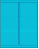 8-1/2" x 11" Blue Fluorescent 6 Labels per Sheet 4 x 3-1/3"