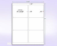 8-1/2" x 11" Blue Fluorescent 6 Labels per Sheet 4 x 3-1/3"