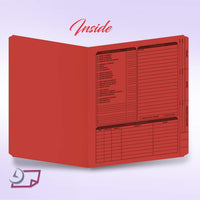 Real Estate Listing Folder, Right Panel List, Letter Size, Red