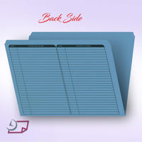 Real Estate Listing Folder, Right Panel List, Letter Size, Blue