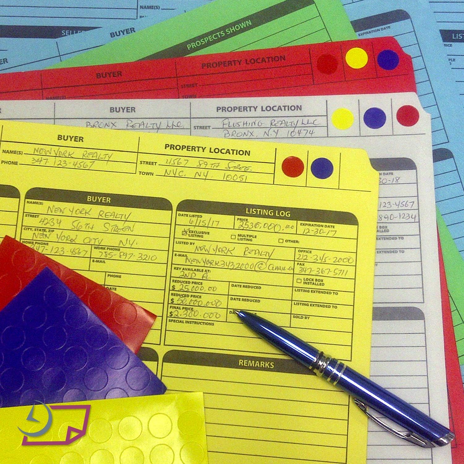 Real Estate Folder Right Panel List Letter Size, Yellow