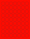8-1/2" x 11" Red Fluorescent 63 Labels per Sheet 1" Round