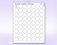 8-1/2" x 11" Orange Fluorescent 63 Labels per Sheet 1" Round