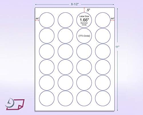 8-1/2" x 11" Fluorescent Yellow 24 Labels per Sheet 1.66" Round