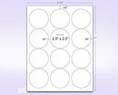 8-1/2" x 11" Pink Fluorescent 12 Labels per Sheet 2.5" Round