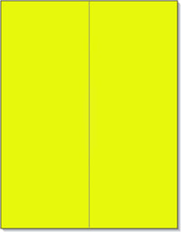 8-1/2" x 11" Fluorescent Yellow 2 Labels per Sheet 4-1/4" x 11"