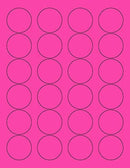 8-1/2" x 11" Fluorescent Pink 24 Labels per Sheet 1.66" Round