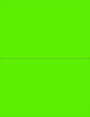 8-1/2" x 11" Fluorescent Green 2 Labels per Sheet 8-1/2" x 5-1/2"