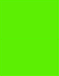 8-1/2" x 11" Fluorescent Green 2 Labels per Sheet 8-1/2" x 5-1/2"