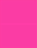 8-1/2" x 11" Fluorescent Pink Labels, 2 Labels per Sheet, 8-1/2" x 5-1/2"