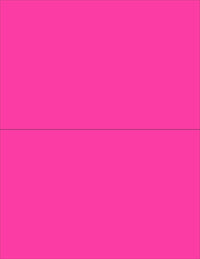 8-1/2" x 11" Fluorescent Pink Labels, 2 Labels per Sheet, 8-1/2" x 5-1/2"