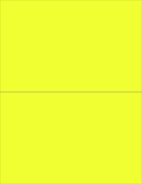 8-1/2" x 11" Fluorescent Yellow 2 Labels per Sheet 8-1/2" x 5-1/2"