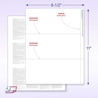 2025 3-Up W-2 Tax Forms (100 Sheets & Self Seal Envelopes) for Laser or Inkjet, Instructions Printed on The Back.