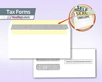 2025 3-Up W-2 Tax Forms (100 Sheets & Self Seal Envelopes) for Laser or Inkjet, Instructions Printed on The Back.