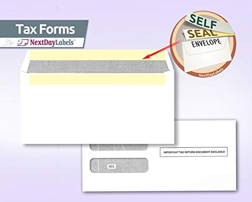 2025 3-Up W-2 Tax Forms (100 Sheets & Self Seal Envelopes) for Laser or Inkjet, Instructions Printed on The Back.
