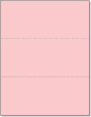 8-1/2 x 11" 20# Laser cut sheet, 2 Horizontal perf at 3-2/3" & 7-1/3" Pink