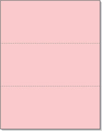 8-1/2 x 11 20# Pink Paper 2 Horizontal Perforations @ 3-2/3 & 7-1/3 from bottom