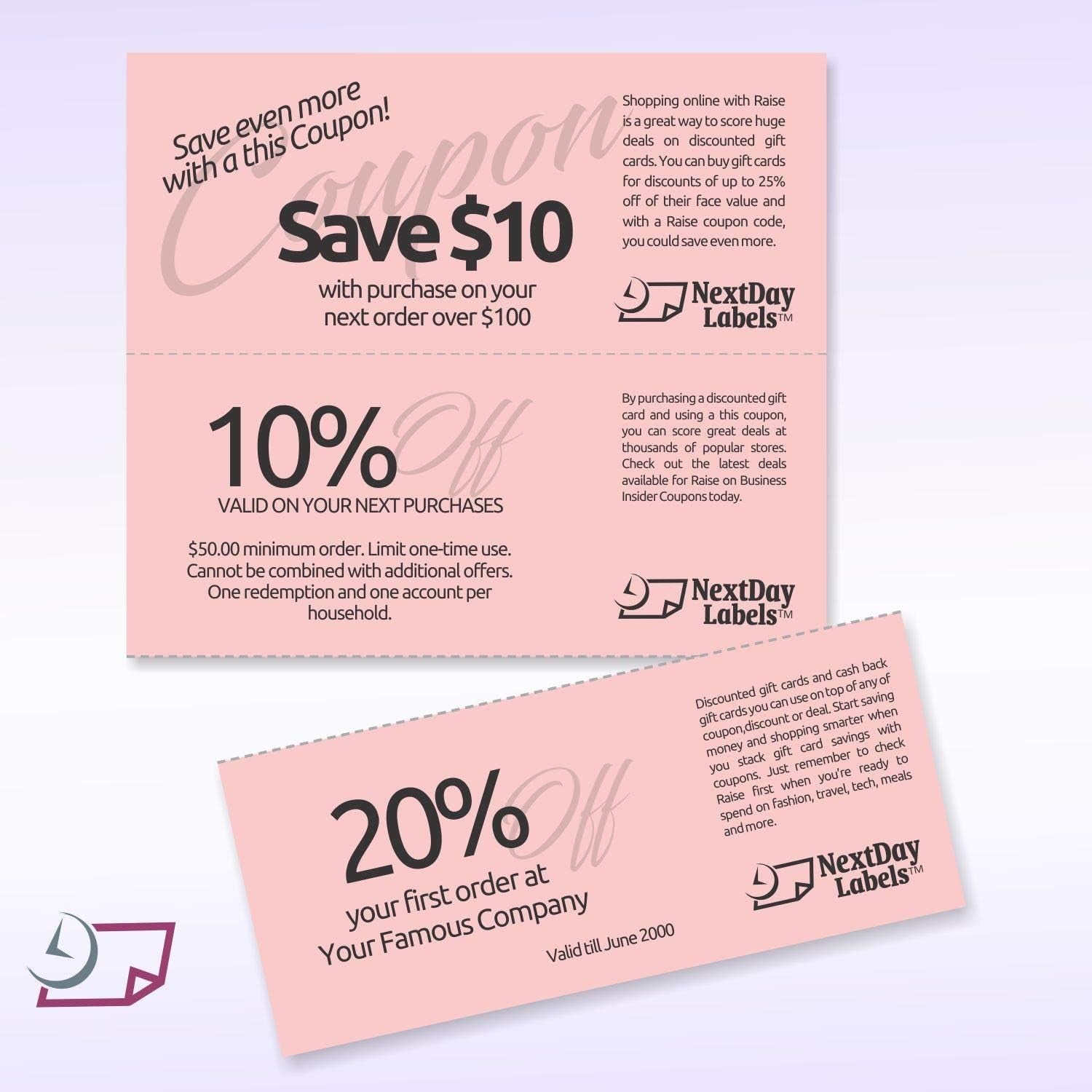 8-1/2 x 11" 20# Laser cut sheet, 2 Horizontal perf at 3-2/3" & 7-1/3" Pink