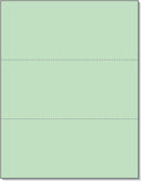 8-1/2 x 11" 20# Laser cut sheet, 2 Horizontal perf at 3-2/3" & 7-1/3" Green