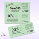 8-1/2 x 11" 20# Laser cut sheet, 2 Horizontal perf at 3-2/3" & 7-1/3" Green