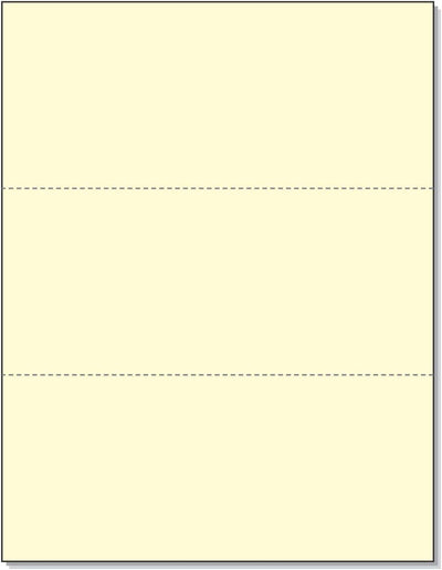 8-1/2 x 11" 20# Canary Paper 2 Horizontal Perforations @ 3-2/3 & 7-1/3 from bottom