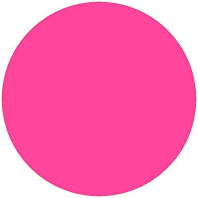 1" Circle Color Stickers, 500 Permanent Labels, 3" Core, Pink Fluorescent