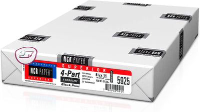 8-1/2 x 11" Laser Carbonless 4 Part Paper