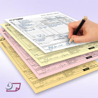 8-1/2 x 11" Laser Carbonless 4 Part Paper