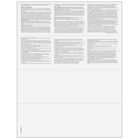 4-Up Blank W-2 Form - 3 Horizontal Perforations with Employee Instructions