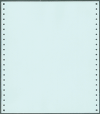 9-1/2 x 11" Continuous Paper 20# Blue, 1 Part, Side Perfs