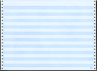 14-7/8 x 11" Continuous Paper 20# 1 Part 1/2" Blue Bar HL, No Side Perfs
