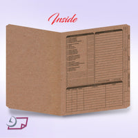 Real Estate Listing Folder, Right Panel List, Letter Size, Brown Kraft
