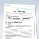 Federal Buyers Guide Warranty, 7-5/16" x 11-5/8", 2 Part