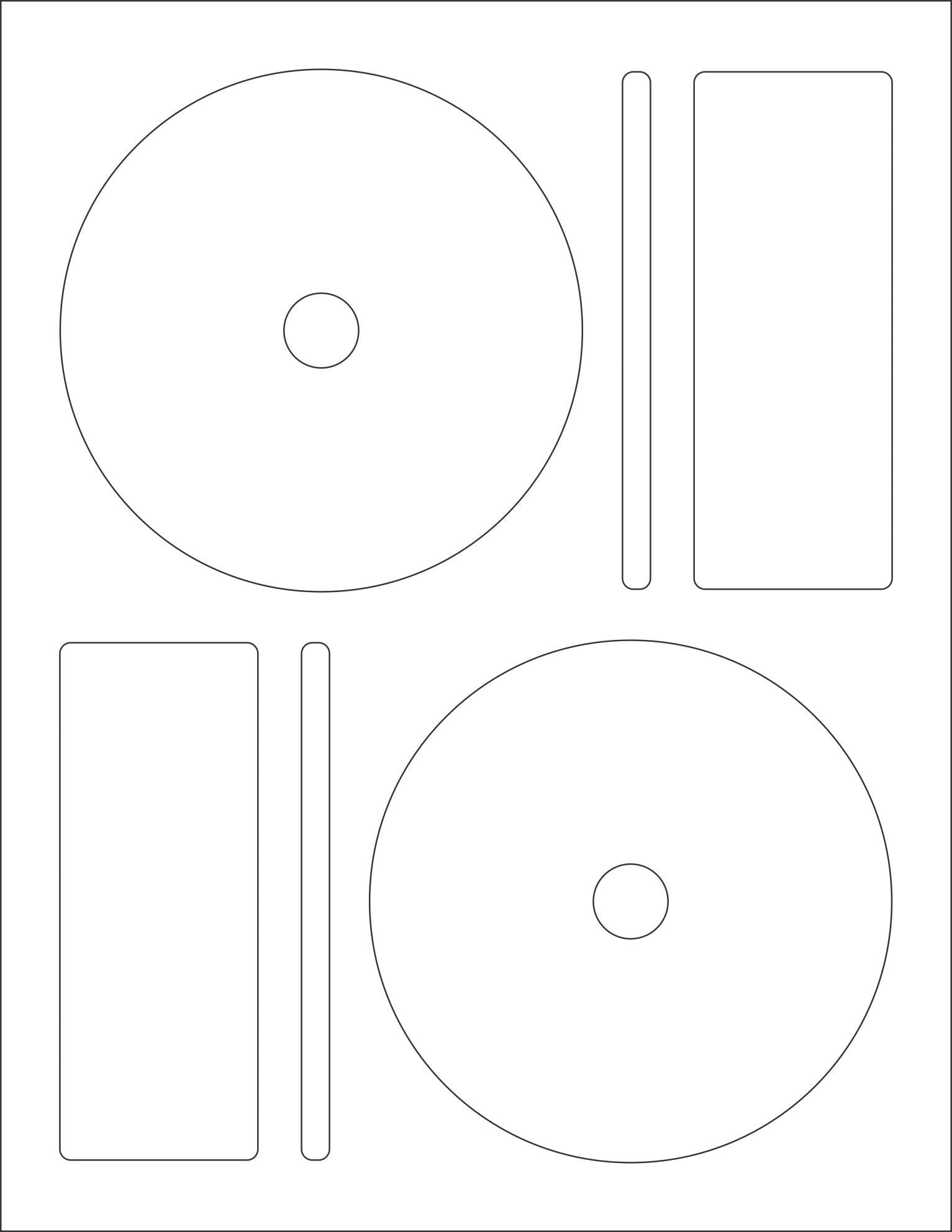 8-1/2 x 11  CD/DVD Label 2 per Page