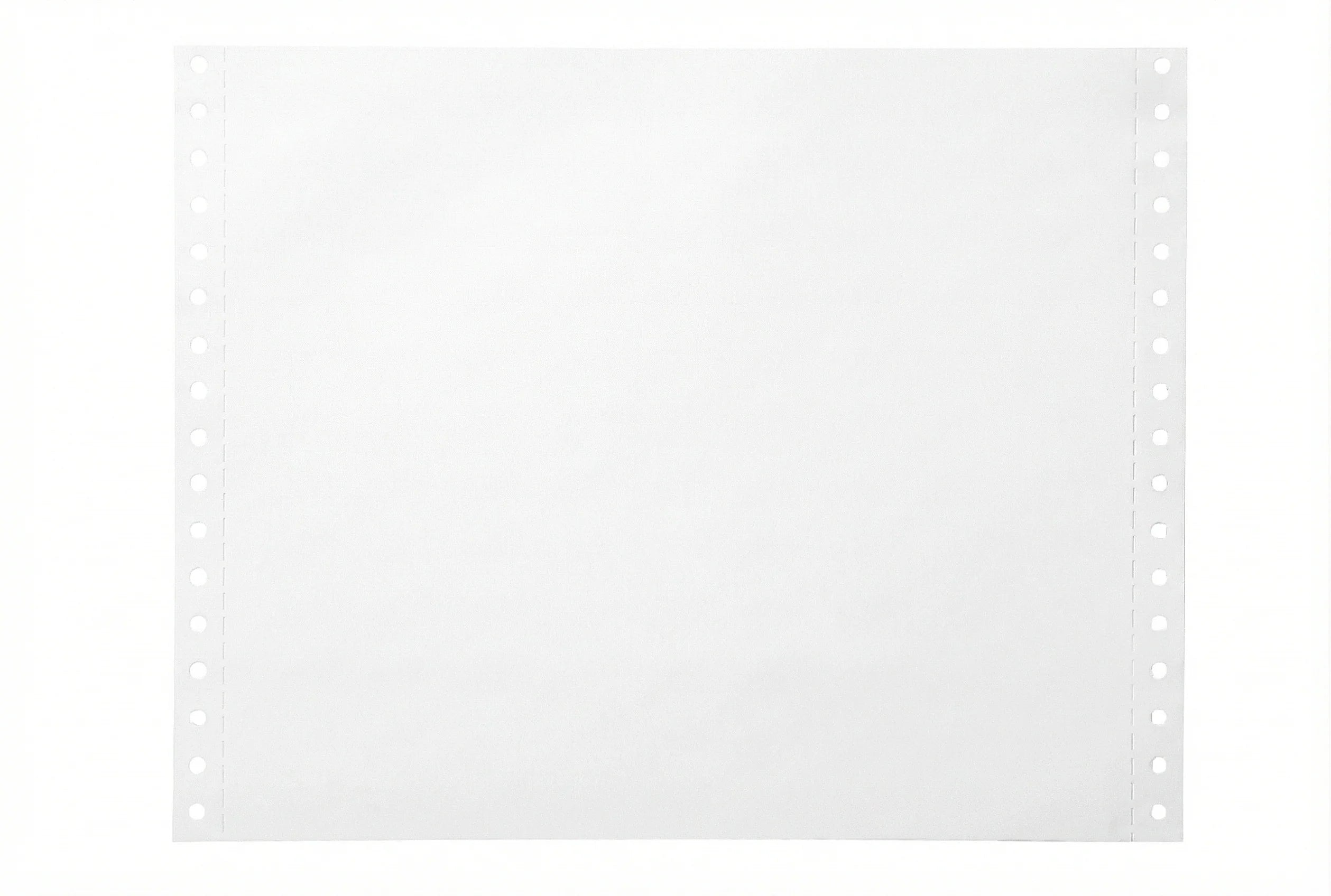 9-1/2 x 7" Continuous Paper, 15# White 2 Part with Side Perfs