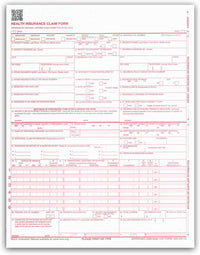 8-1/2 x 11" CMS HCFA 1500 Laser Format Insurance Claim Form
